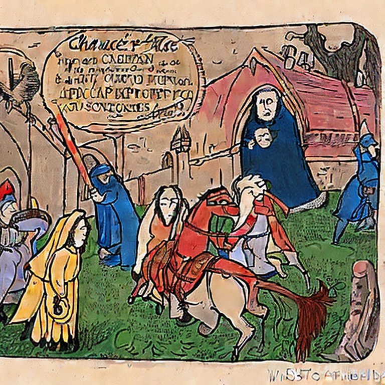 Cartoon Picture of Chaucers Canterbury Tales